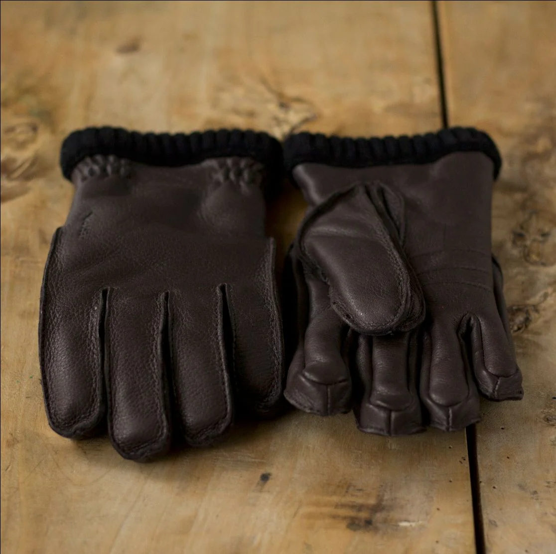 Gloves Deerskin Primaloft - DARK BROWN - Image 3
